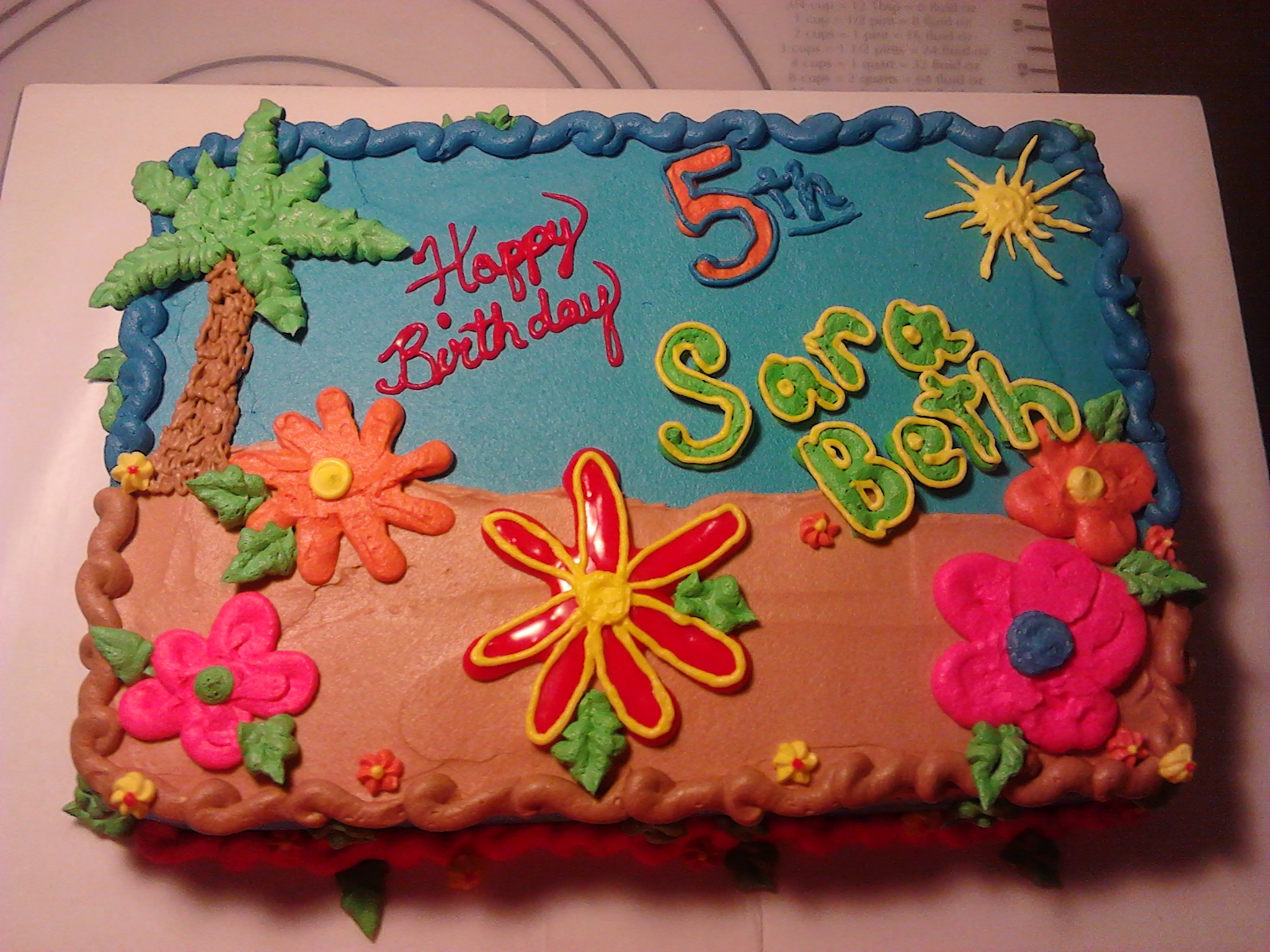 Luau Birthday Sheet Cake