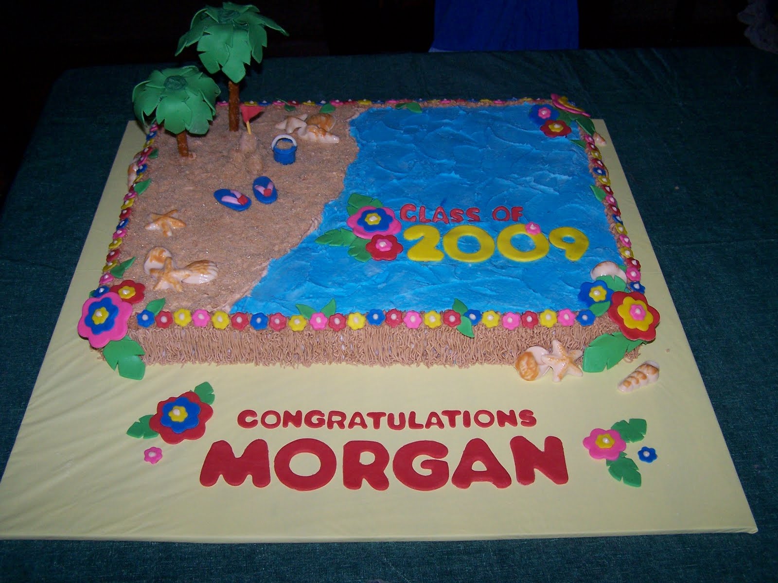 Luau Graduation Cake