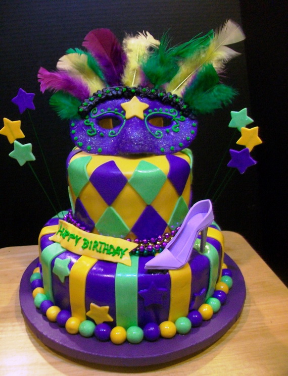 Mardi Gras Birthday Cake Mardi Gras Birthday Cake