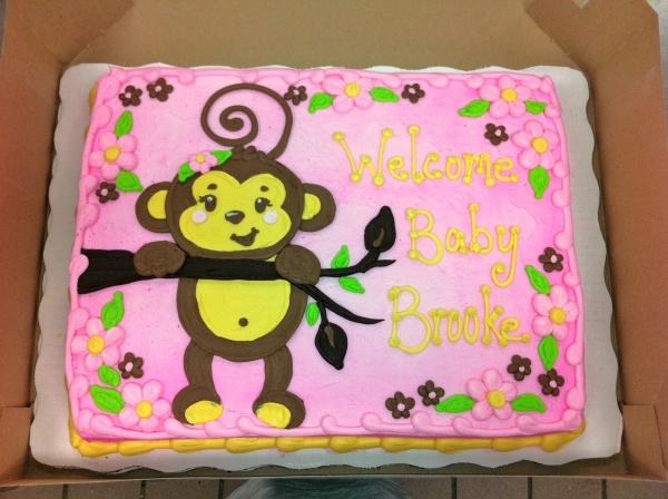 Monkey Girl Baby Shower Cake Monkey Girl Baby Shower Cake
