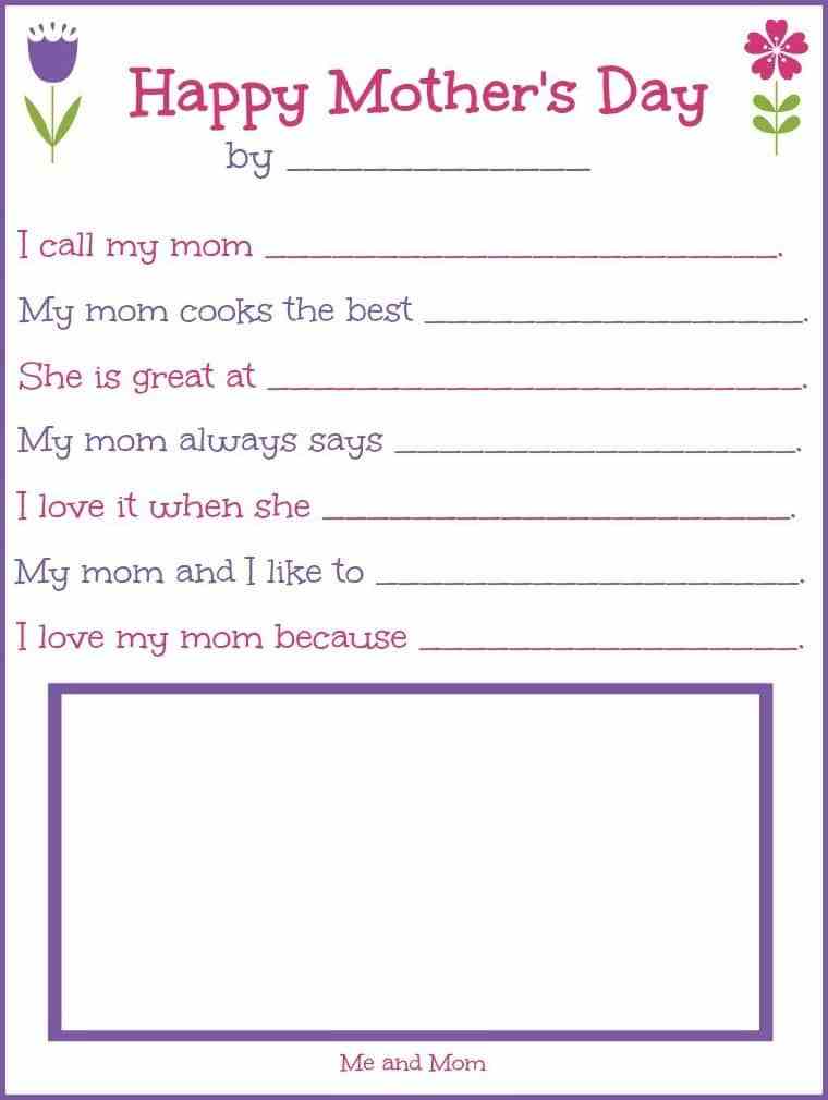 Mother's Day Printable Worksheets