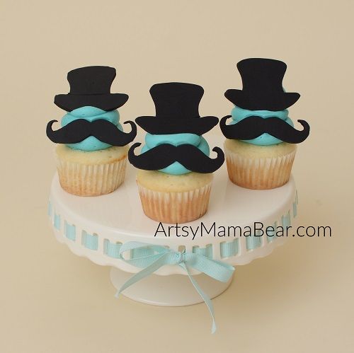 Mustache Baby Shower Cupcakes