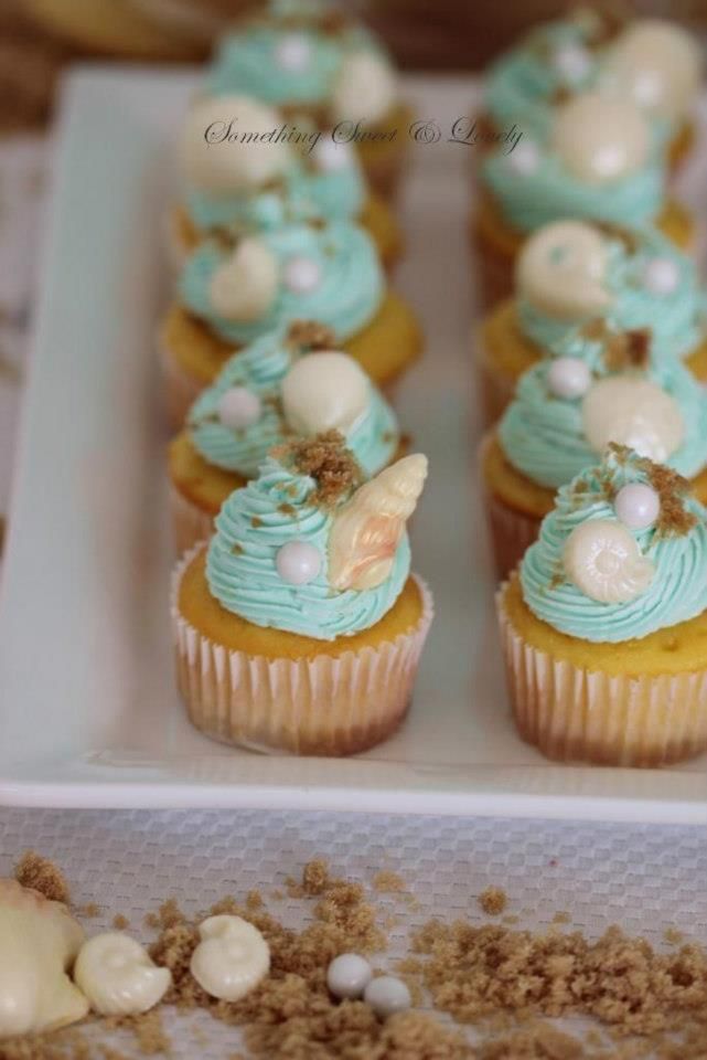 Ocean Theme Baby Shower Cupcakes