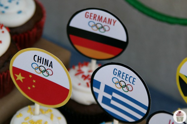 Olympic Flag Cupcake Toppers
