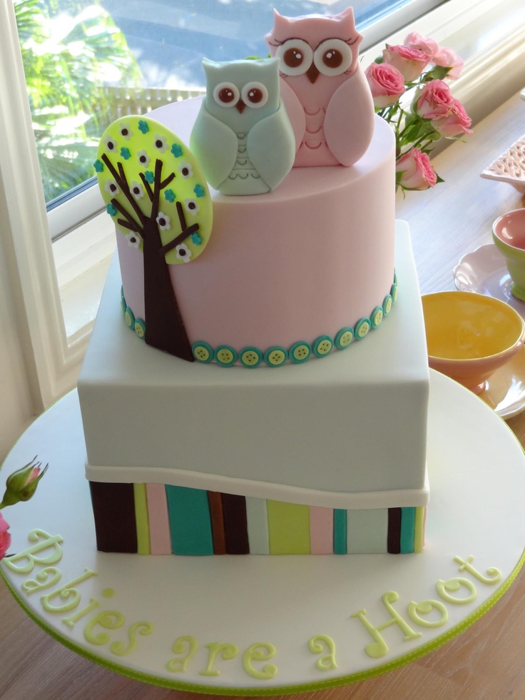 Owl Baby Shower Cake Owl Baby Shower Cake