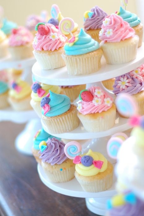 Pastel Color Cupcakes