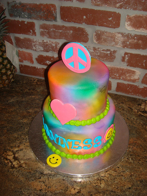 Peace Love and Happiness Cake