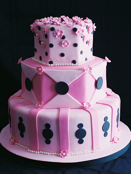Pink Polka Dot Wedding Cake