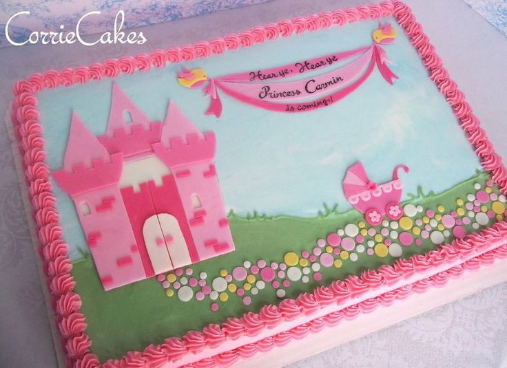 Princess Baby Shower Sheet Cakes