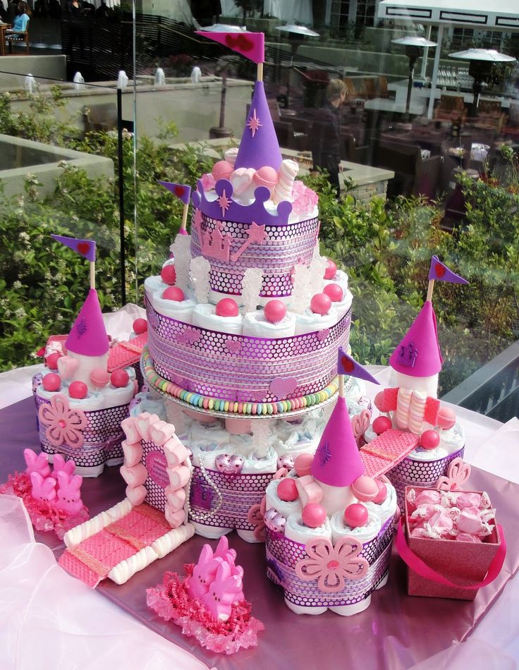 Princess Castle Diaper Cake Baby Girl