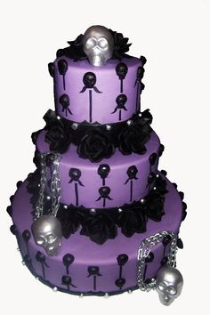 Purple Halloween Wedding Cake Purple Halloween Wedding Cake