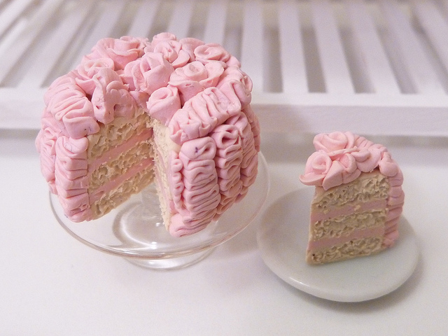 Ribbon Cake with Frosting