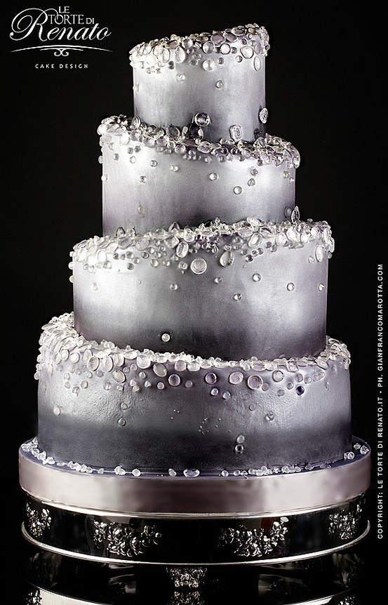 Silver Bling Wedding Cake