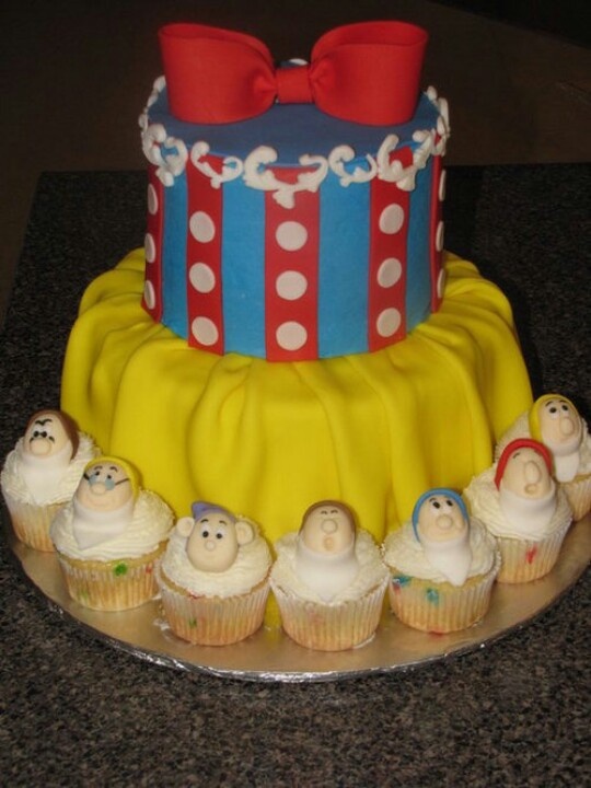 Snow White Birthday Cupcake Cake