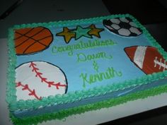 Sports Baby Shower Cake Sports Baby Shower Cake