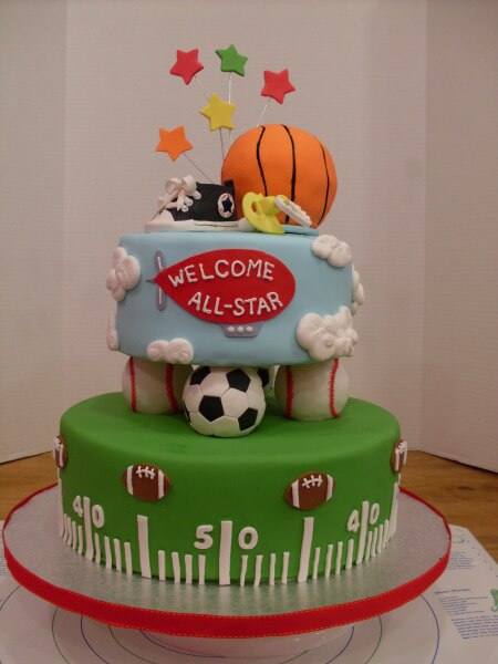 Sports Theme Baby Shower Cake