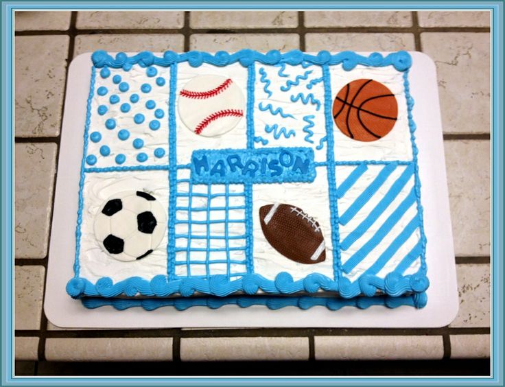 Sports Themed Baby Shower Sheet Cakes