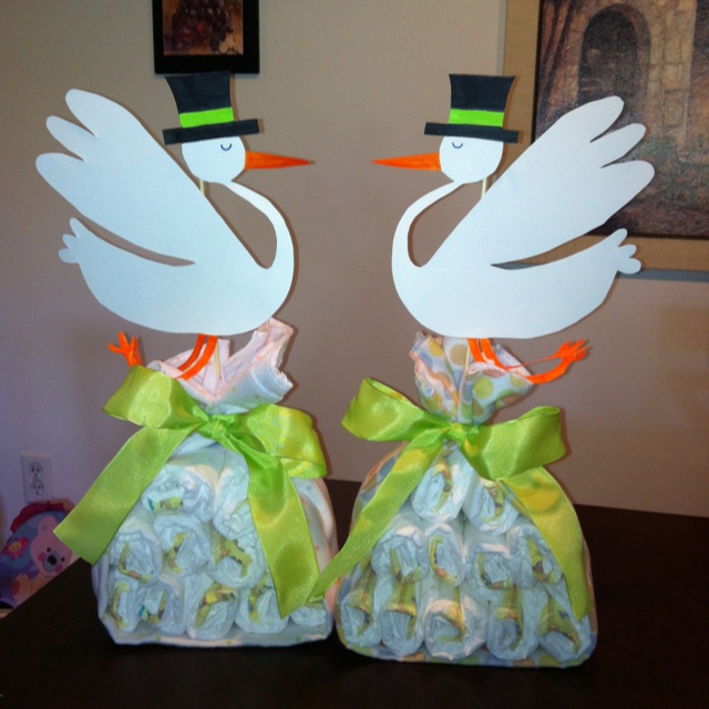 Stork Diaper Cake Instructions