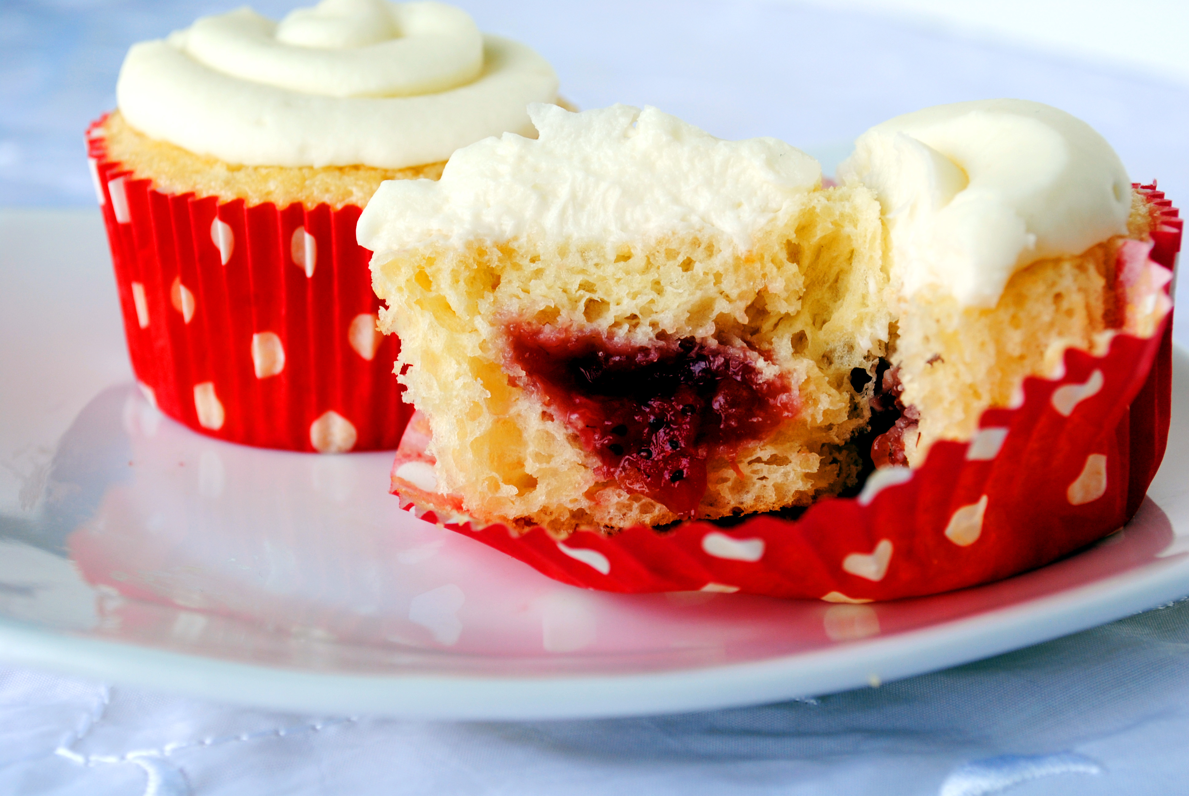 Strawberry Cupcakes with Filling Inside Recipe