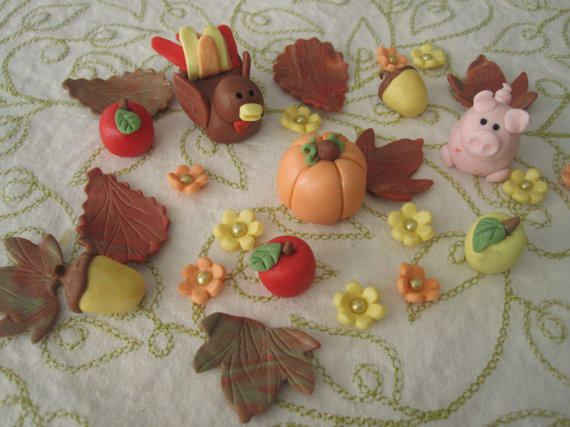 Thanksgiving Fondant Cupcake Toppers