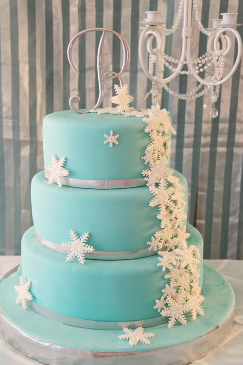 Tiffany Blue and White Wedding Cake