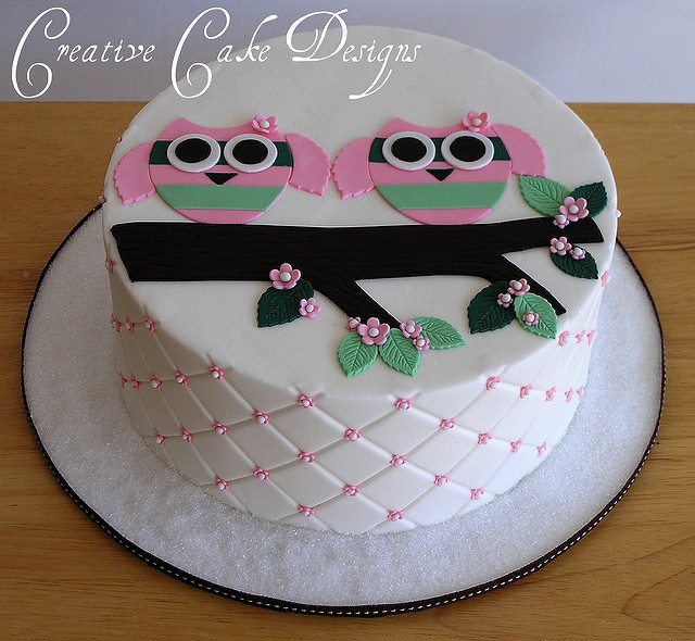 Twin Owl Baby Shower Cake Twin Owl Baby Shower Cake