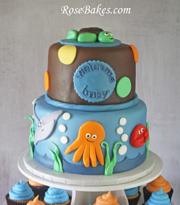 Under Sea Baby Shower Cake Cupcakes