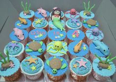Under the Sea Theme Baby Shower Cupcakes
