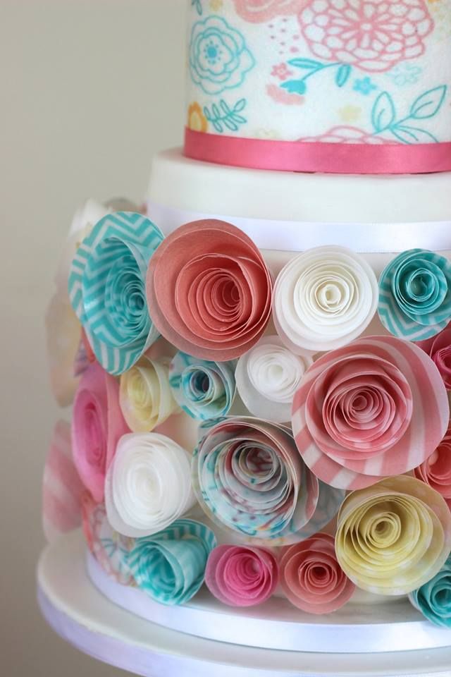 Wafer Paper Flower Cake