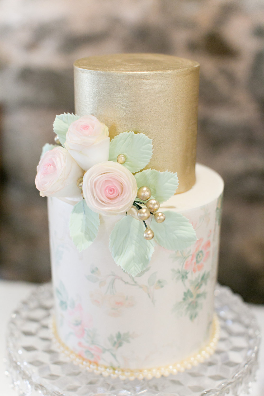 Wafer Paper Flowers Wedding Cake