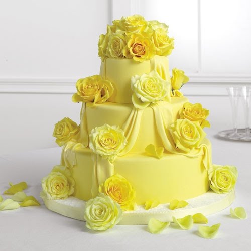 Wedding Cake with Yellow Roses Wedding Cake with Yellow Roses