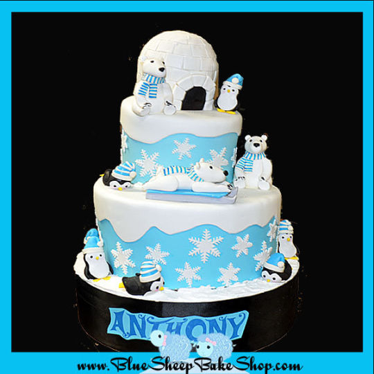 Winter Wonderland 1st Birthday Cake