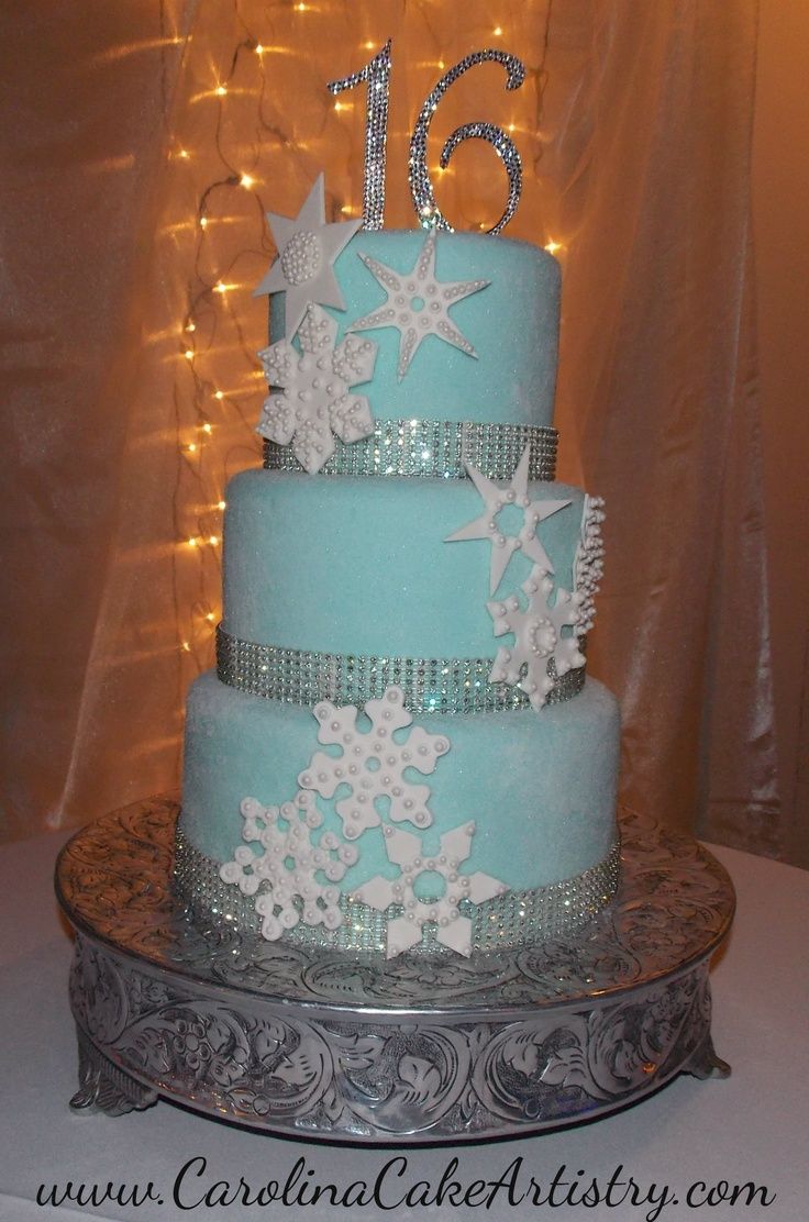 Winter Wonderland Sweet 16 Cake Winter Wonderland Sweet 16 Cake
