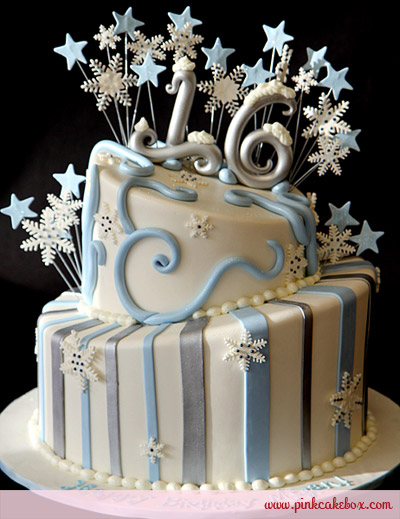 Winter Wonderland Sweet 16 Cake Winter Wonderland Sweet 16 Cake