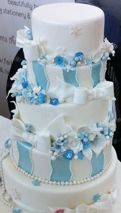 Winter Wonderland Themed Wedding Cake