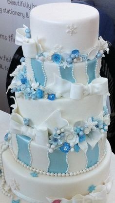Winter Wonderland Themed Wedding Cake Winter Wonderland Themed Wedding Cake