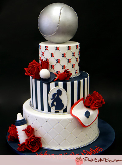 Yankee Themed Baby Shower Cake Yankee Themed Baby Shower Cake