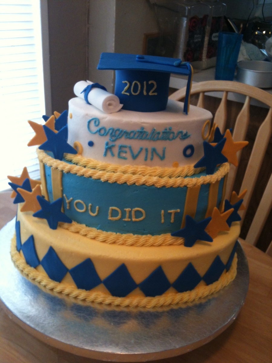 Yellow and Blue Graduation Cup Cakes Yellow and Blue Graduation Cup Cakes