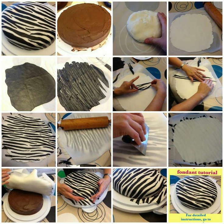 Zebra Fondant Cake Tutorial Zebra Fondant Cake Tutorial