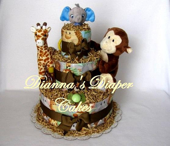 Zoo Animal Baby Shower Diaper Cake Zoo Animal Baby Shower Diaper Cake