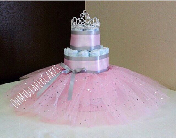 3 Tier Princess Diaper Cake 2 Styles Tutu