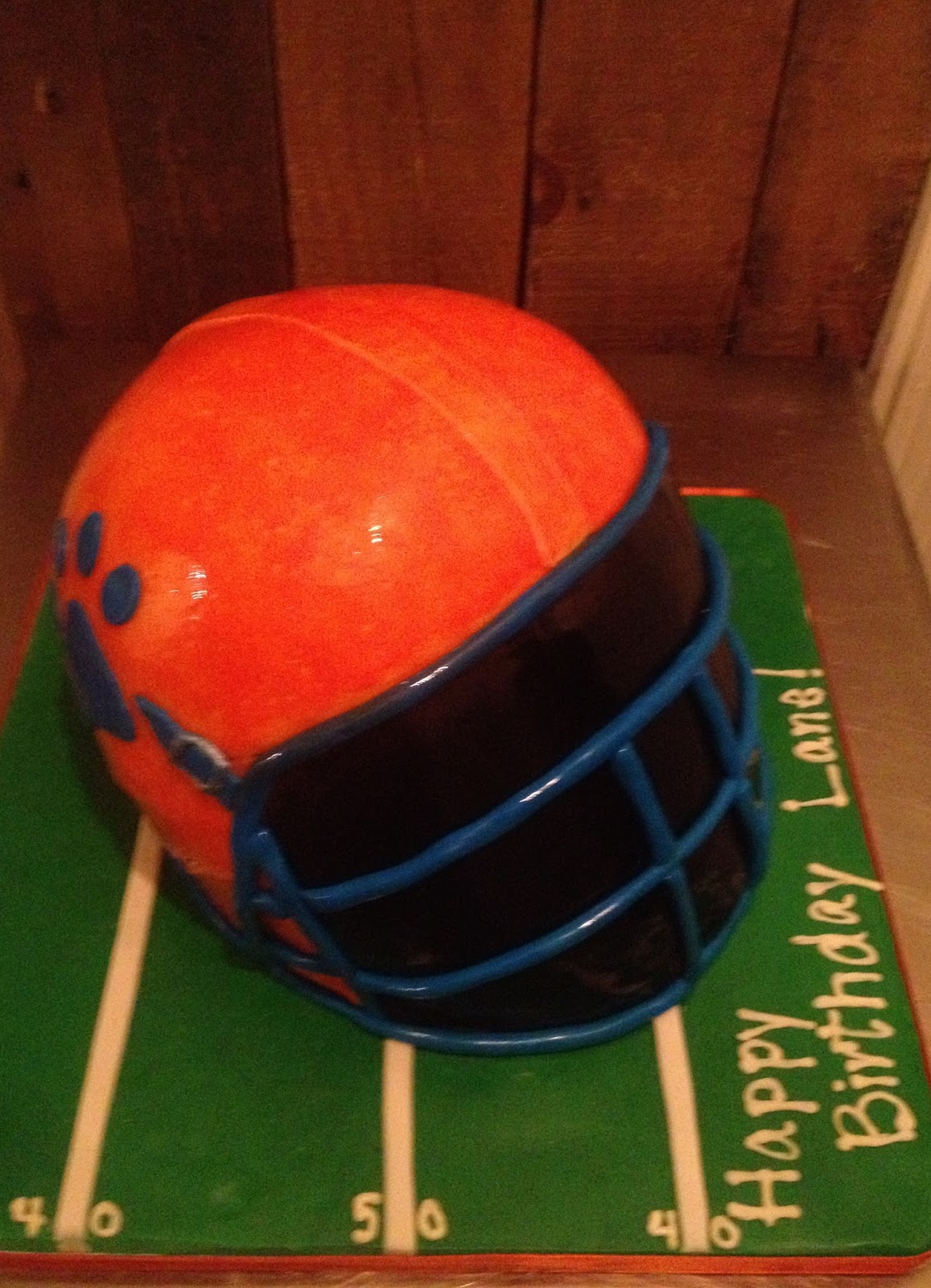 3D Football Helmet Cake
