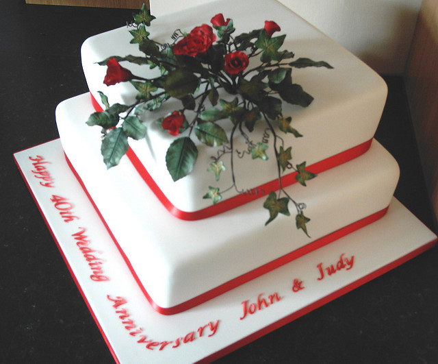 40th Wedding Anniversary Cake 40th Wedding Anniversary Cake