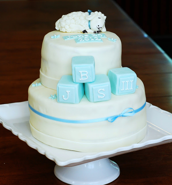 Baby Boy Baptism Fondant Cakes