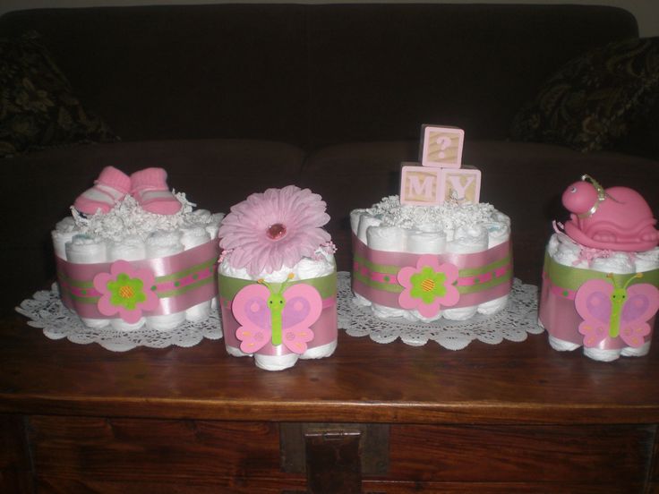 Baby Idea Shower Diaper Cake Centerpieces