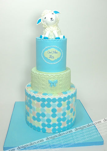 Baby Lamb Baptism Cake