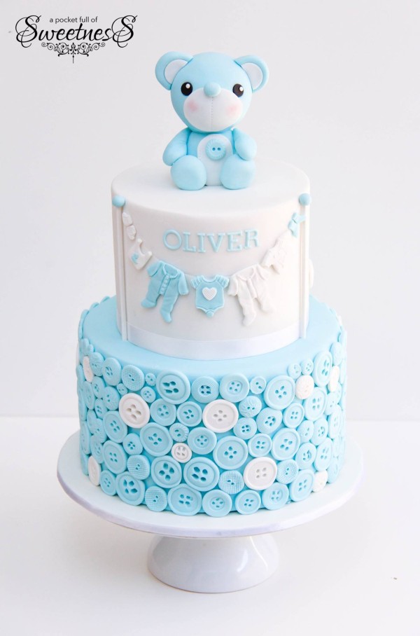 Baby Shower Cake with Hearts