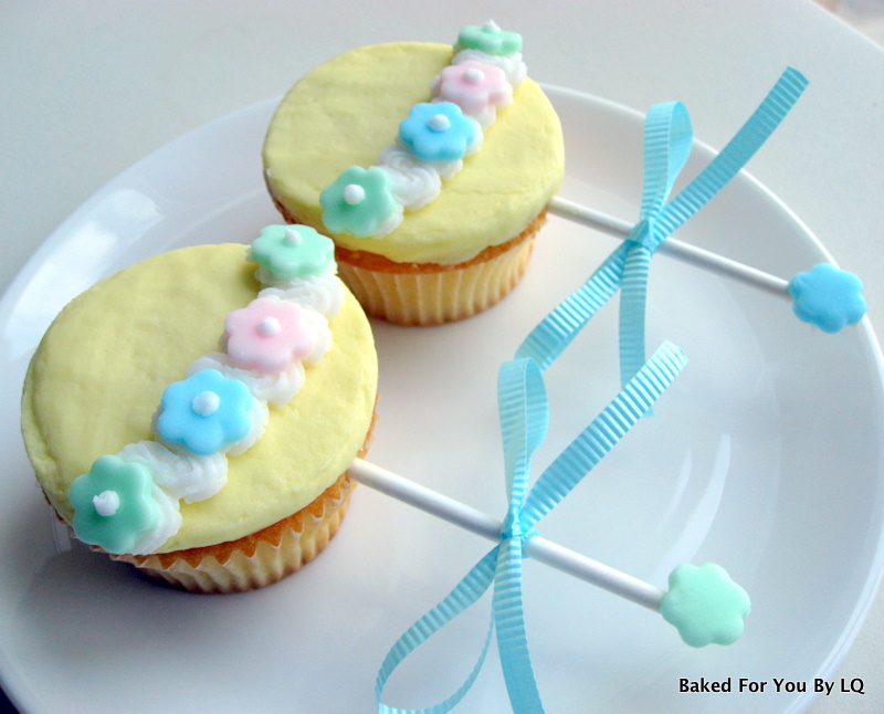 Baby Shower Rattle Cupcakes