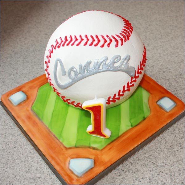 Baseball Theme Birthday Cake