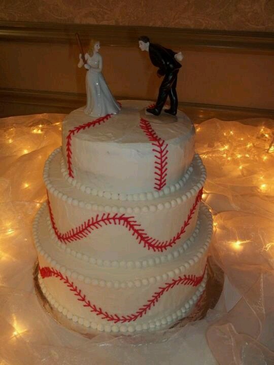 Baseball Theme Wedding Cake